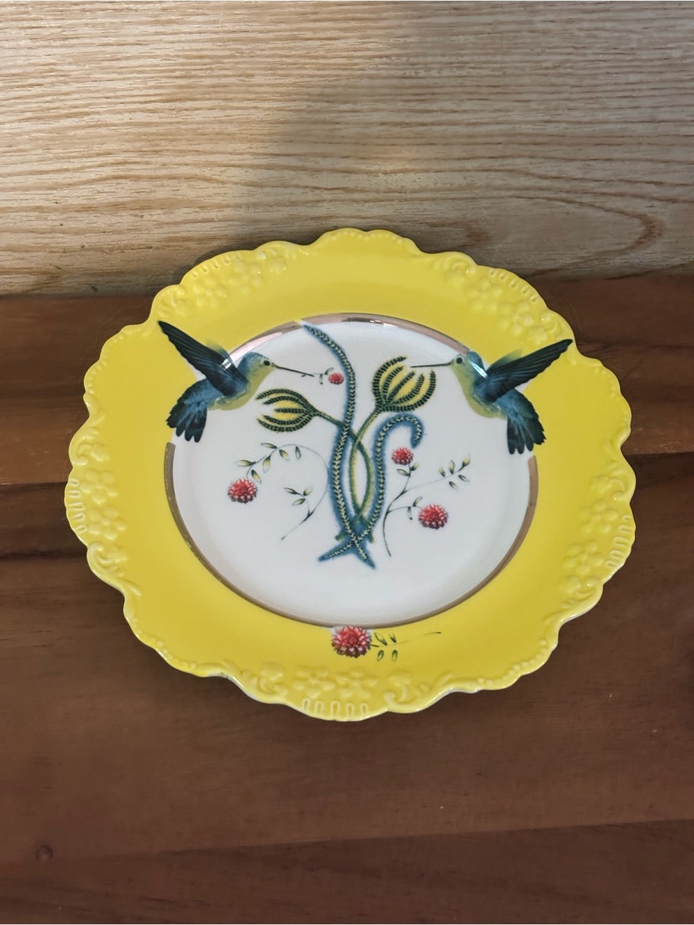 Anthropologie X Lou Rota Nature Table Dessert Plate in Humming Birds